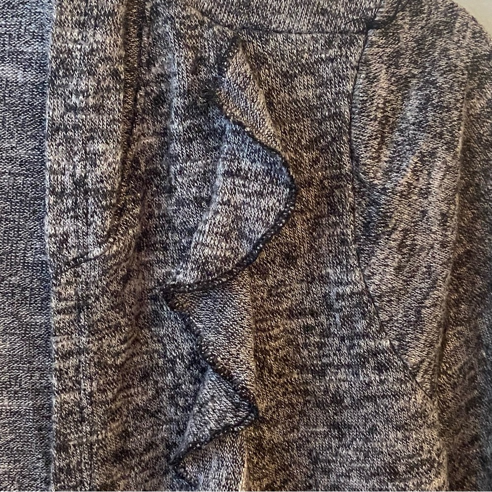 Gray Ruffled Cardigan Sweater - Picture 4 of 4